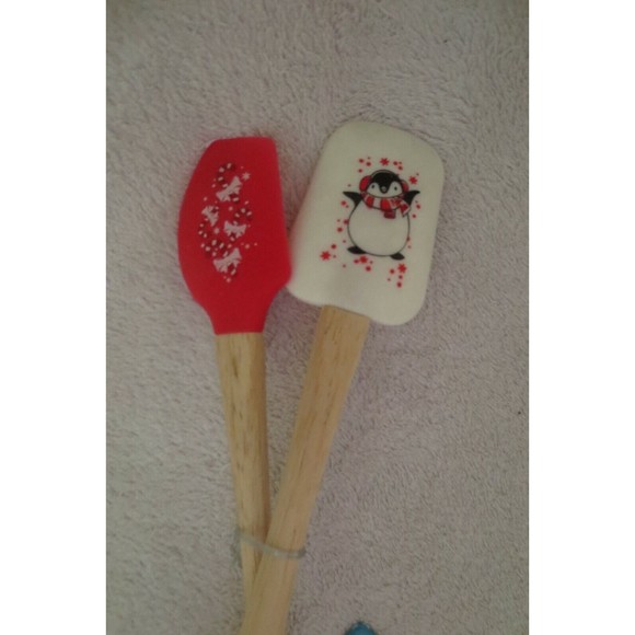 2 Mini Silicone Spatulas Christmas Smart Living Collection New - Picture 2 of 8